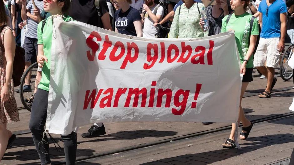 Demotransparent "Stop global warming!"